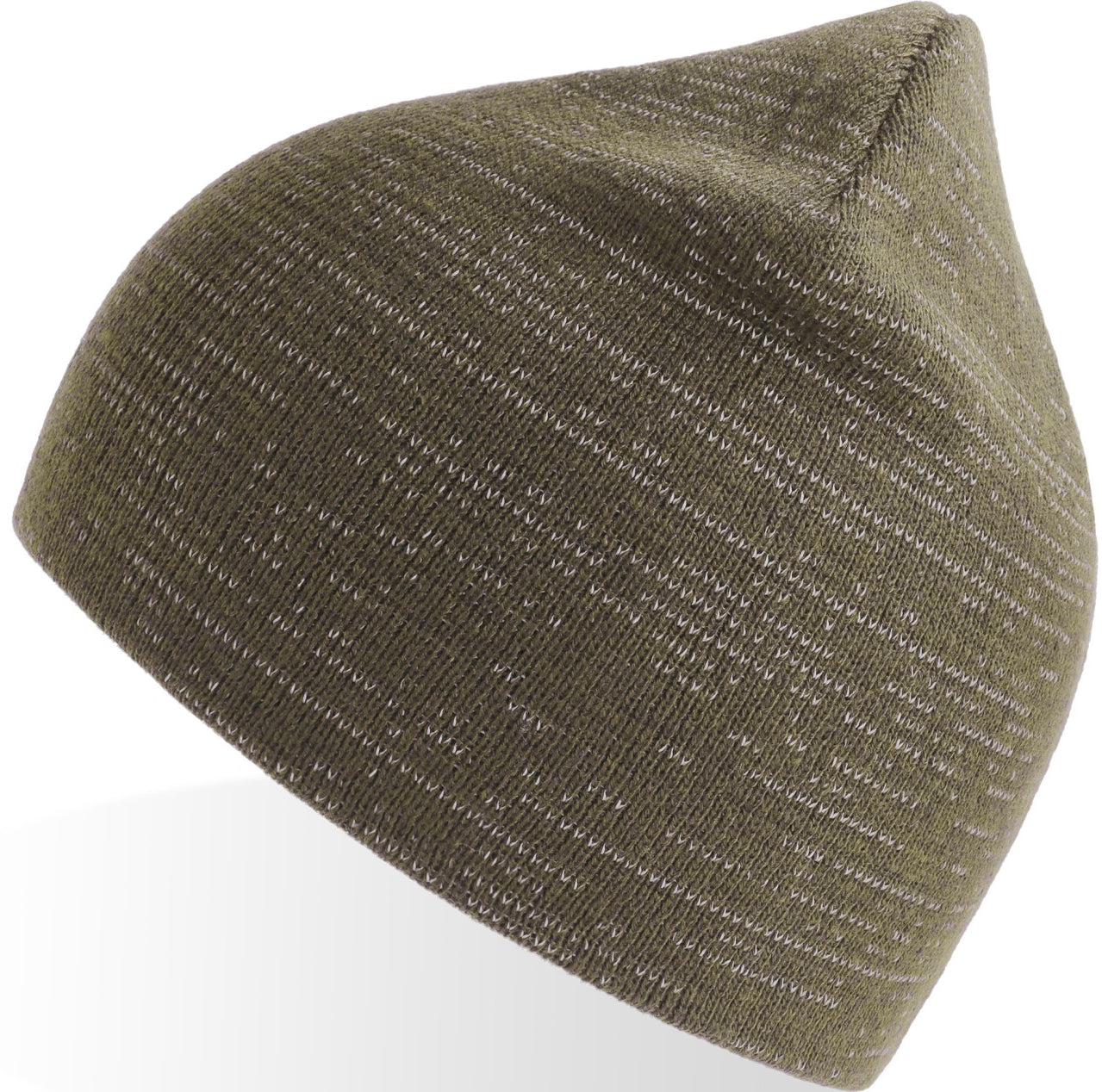 Atlantis Shine Recycled Short Beanie With Reflex Thread - Olive