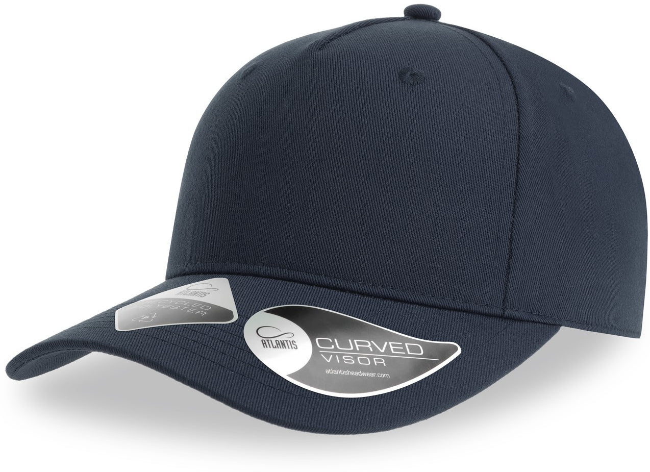 Atlantis Fiji Recycled Polyester 5 Panel Cap - Navy