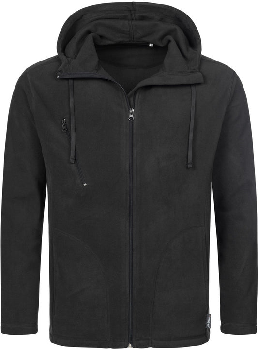 Stedman Active Outdoor Hooded Fleece Jacket Mens - Black Opal