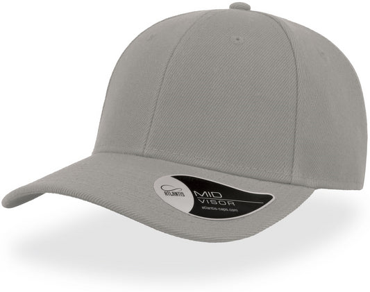 Atlantis Beat Mid Visor Structured 6 Panel Cap - Grey