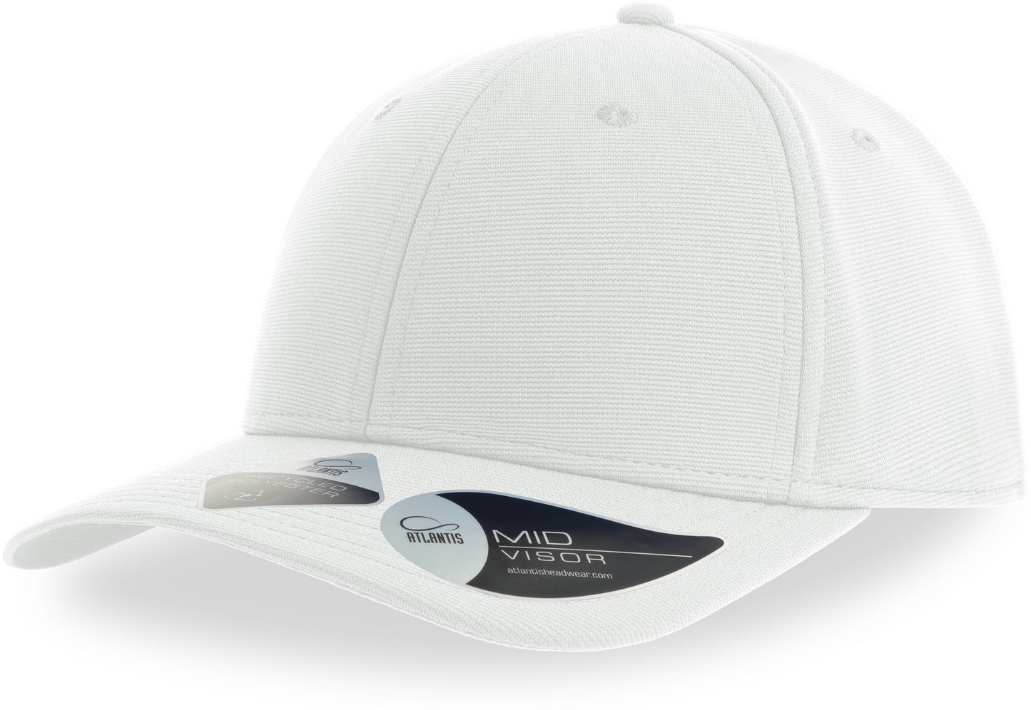 Atlantis Sand Recycled Breathable 6 Panel Cap - White