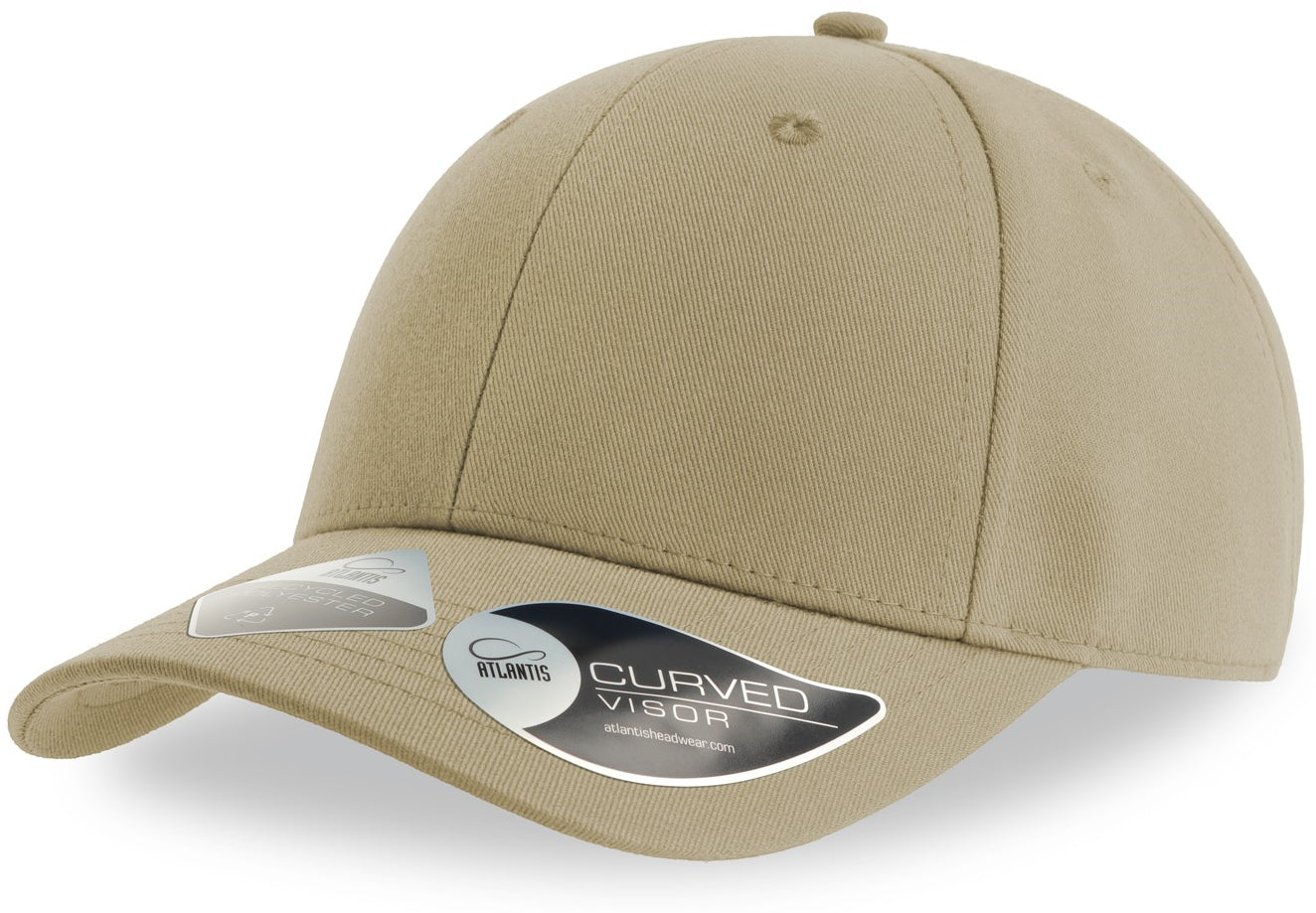 Atlantis Joshua Recycled Polyester 6 Panel Cap - Khaki