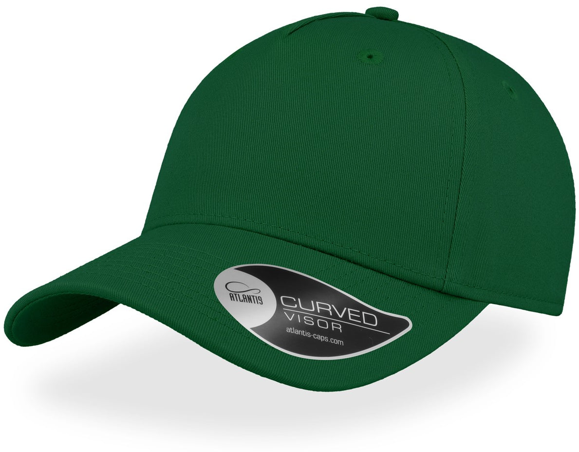 Atlantis Shot Curved Visor 5 Panel Structured Cap - Green