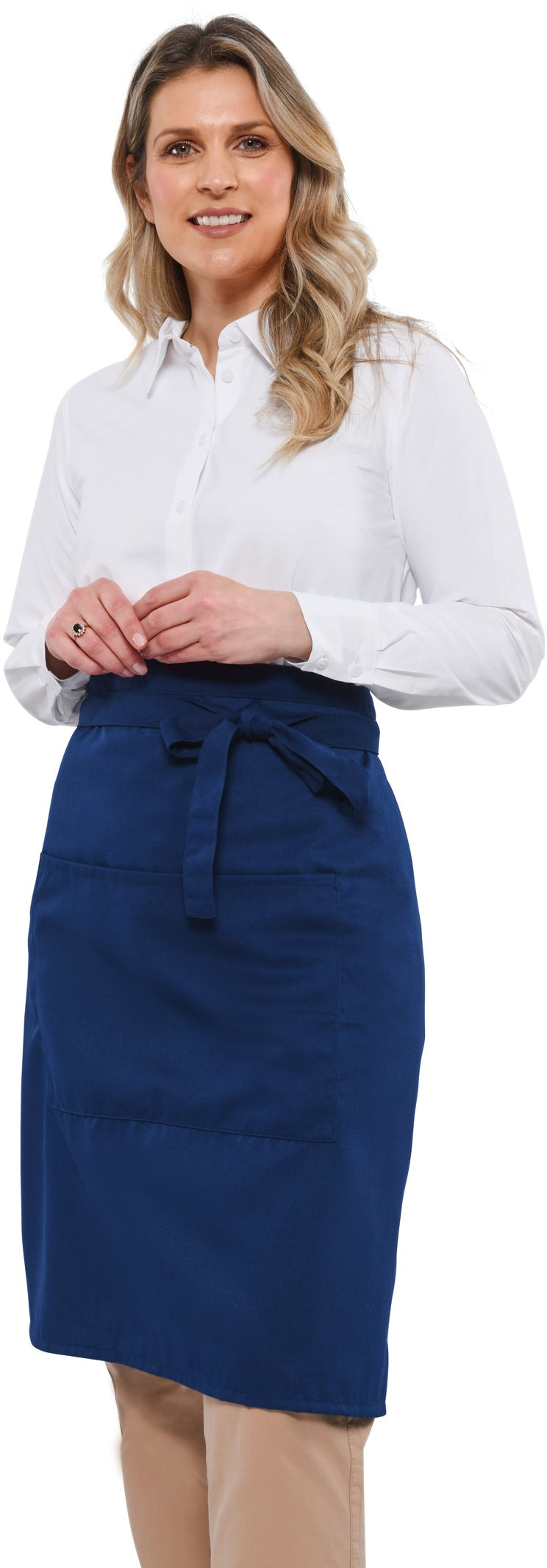 Dennys Recycled Waist Apron 24in With Pocket - Navy