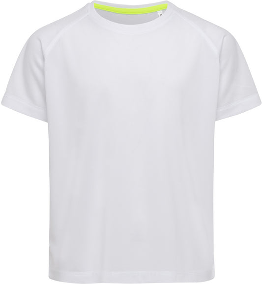Stedman Active Sports Raglan Mesh Youths T - White
