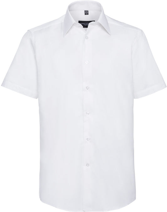 Russell Oxford Tailored Easy Care S/S Shirt Mens - White
