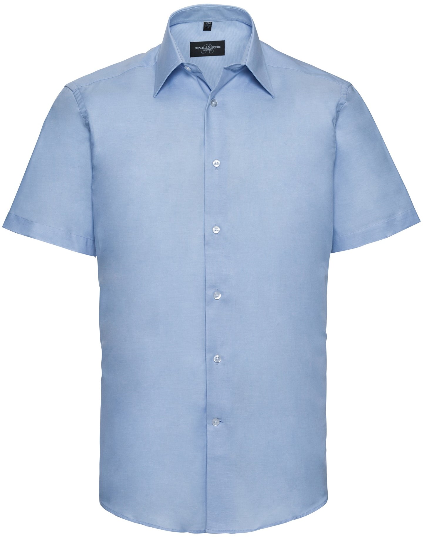 Russell Oxford Tailored Easy Care S/S Shirt Mens - Oxford Blue