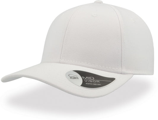Atlantis Beat Mid Visor Structured 6 Panel Cap - White