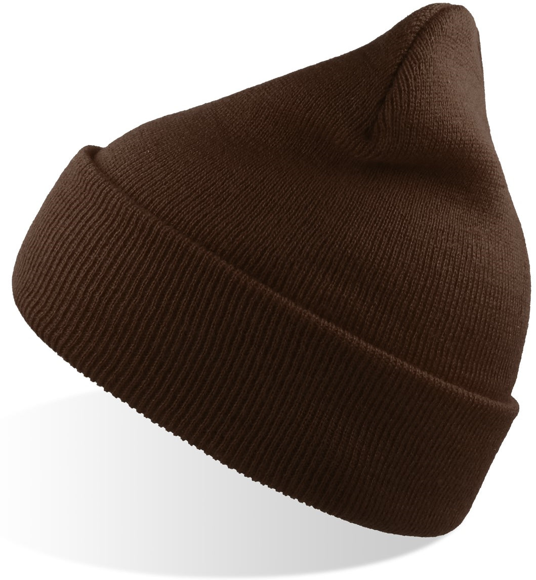 Atlantis Wind Beanie With Turn Up Double Skin - Brown