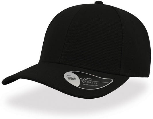 Atlantis Beat Mid Visor Structured 6 Panel Cap - Black