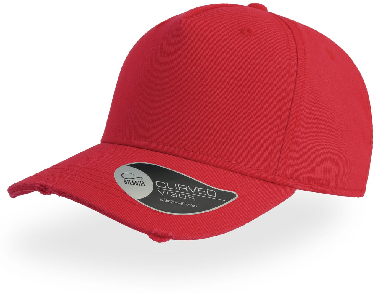Atlantis Cargo Weathered Visor 5 Panel Cap - Red