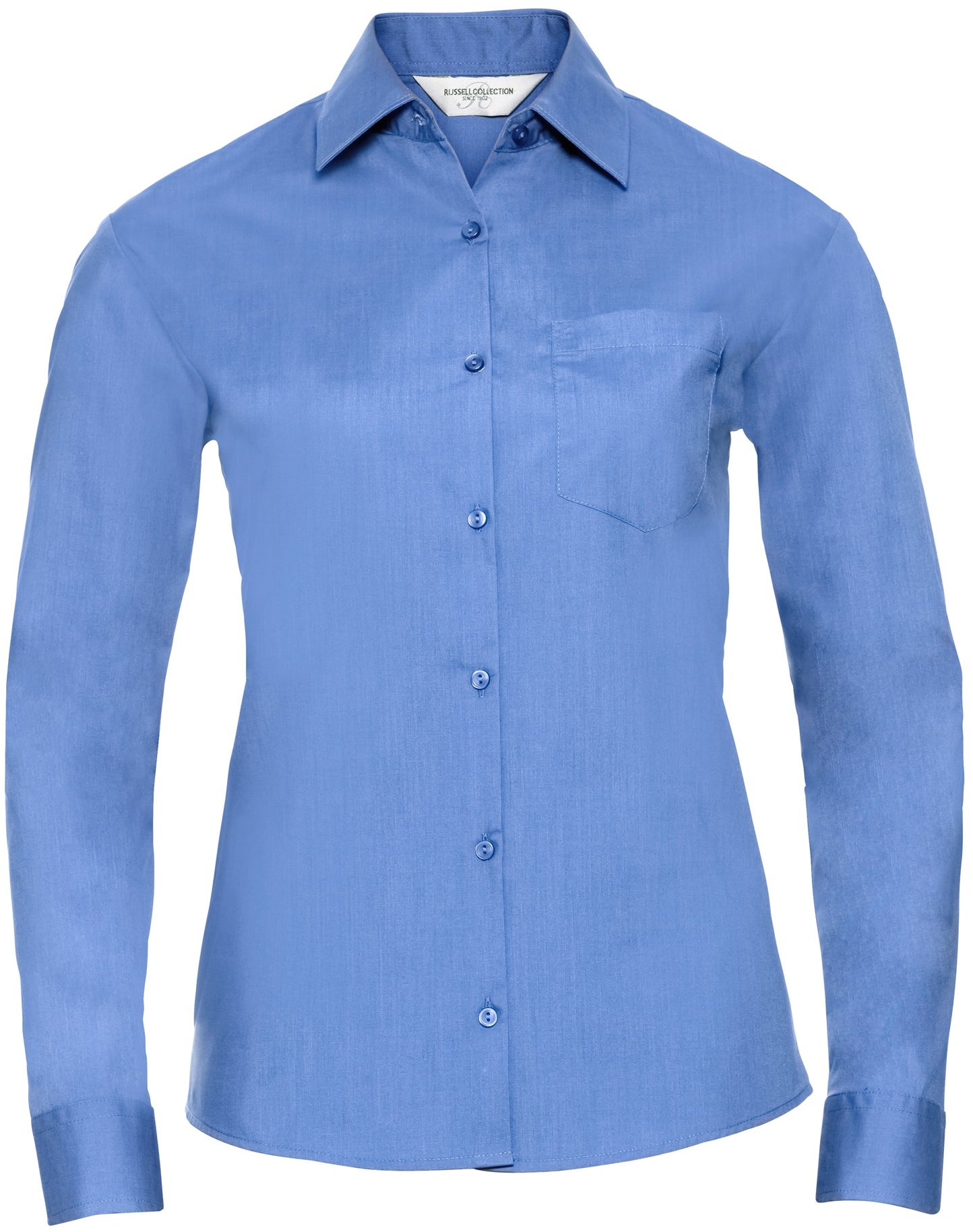 Russell Ladies Poplin Shirts L/S - Corporate Blue