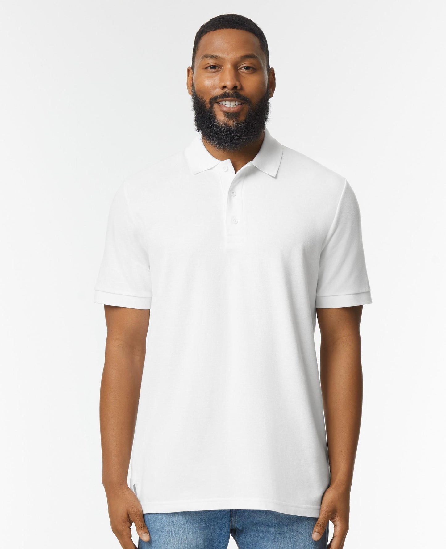Gildan Hammer Premium Cotton Double Knit Polo - White