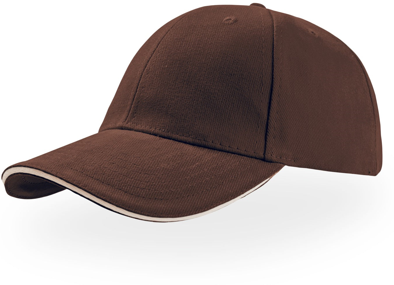 Atlantis Liberty Sandwich Heavy Brush Cotton 6 Panel Baseball Cap - Brown
