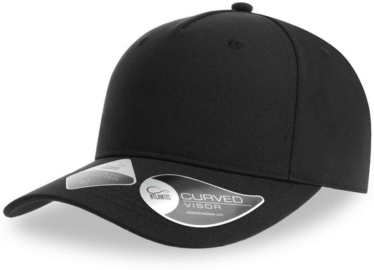 Atlantis Fiji Recycled Polyester 5 Panel Cap - Black