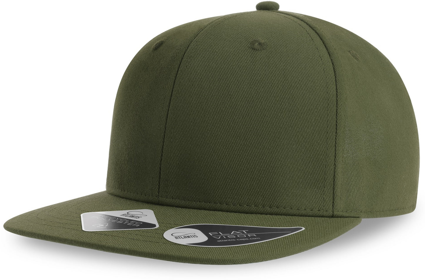 Atlantis James Six Panel Recycled Polyester Snapback - Olive