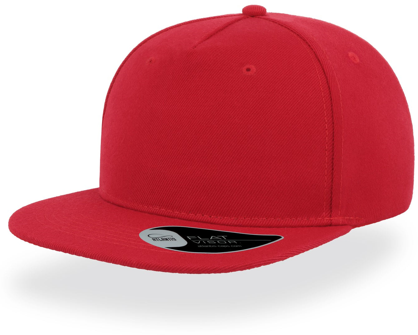 Atlantis Snap Five Flat Visor 5 Panel Cap - Red