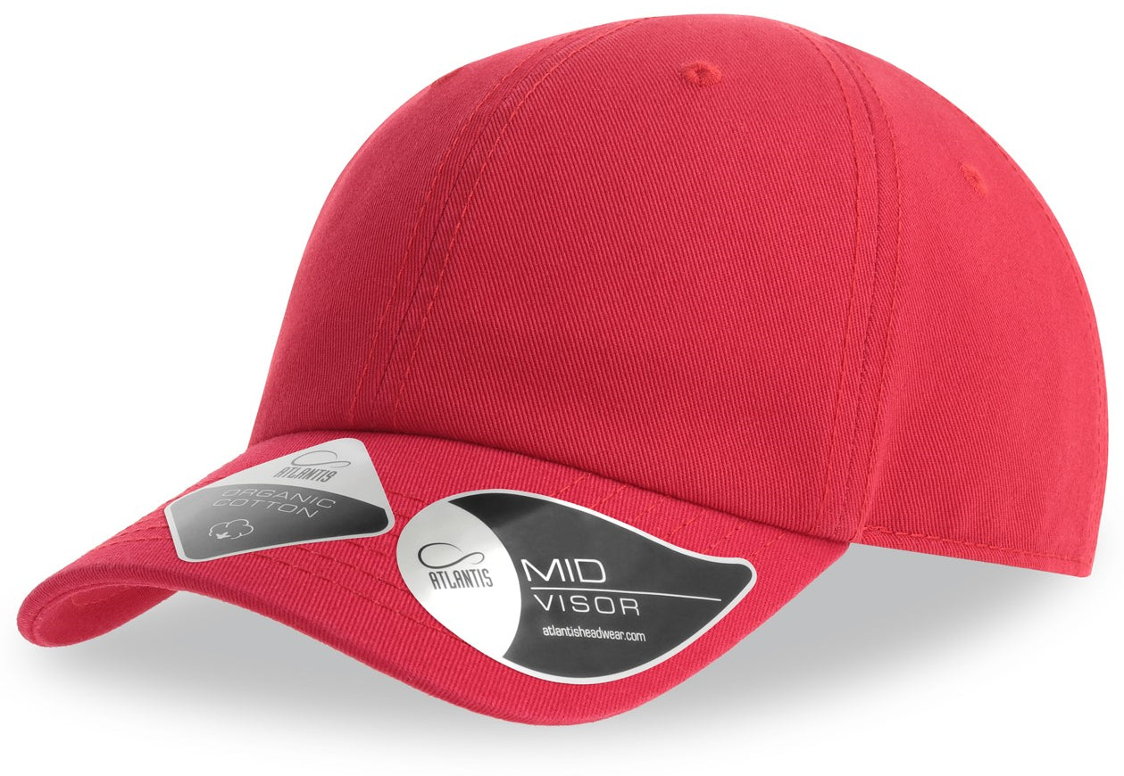 Atlantis Fraser Kid Organic Cotton Unstructured 6 Panel Cap - Red