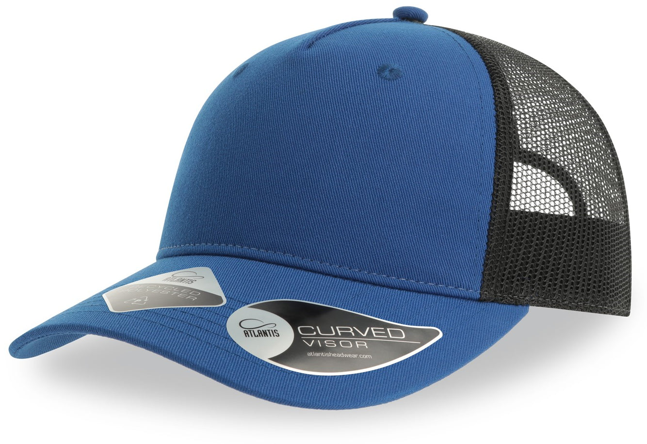 Atlantis Zion Recycled Trucker 5 Panel Cap - Royal/Black
