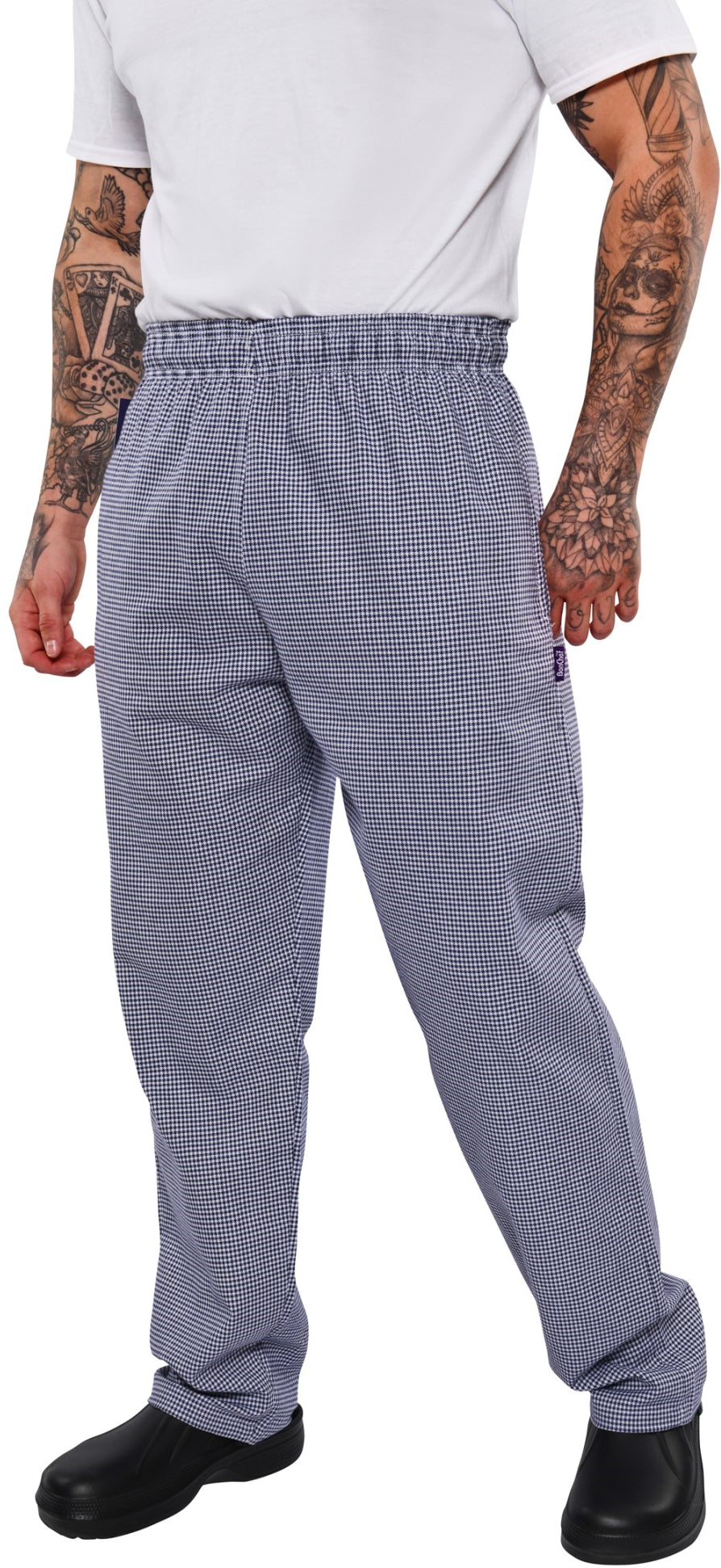 BonChef Check Baggy Chef Trouser - Royal/White