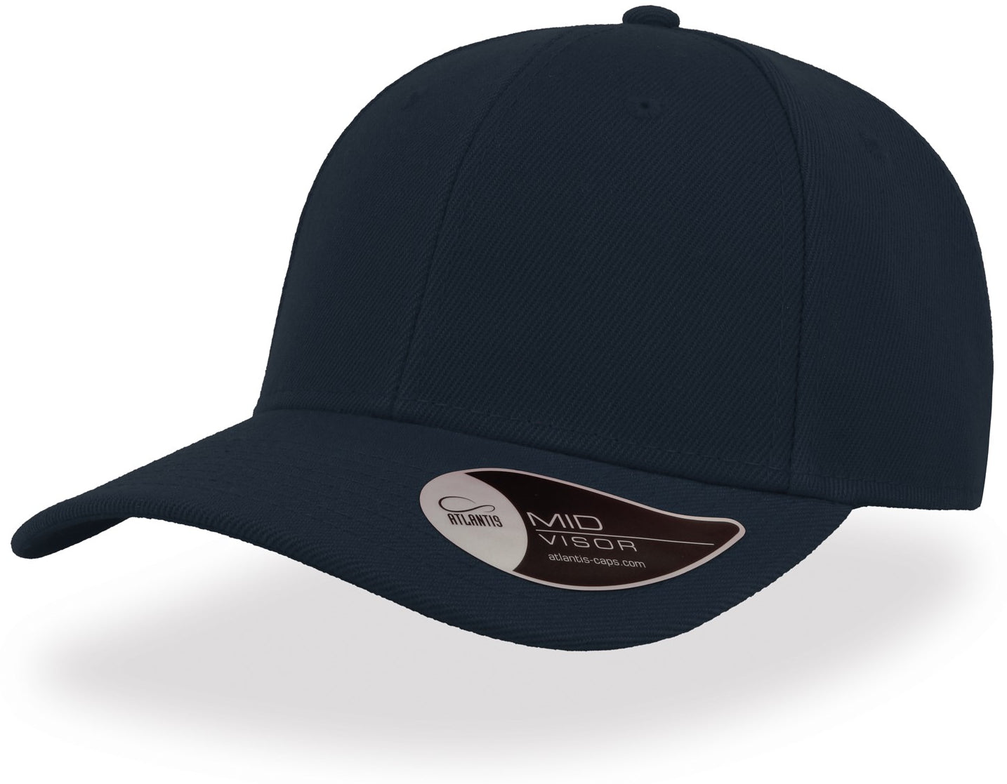 Atlantis Beat Mid Visor Structured 6 Panel Cap - Navy