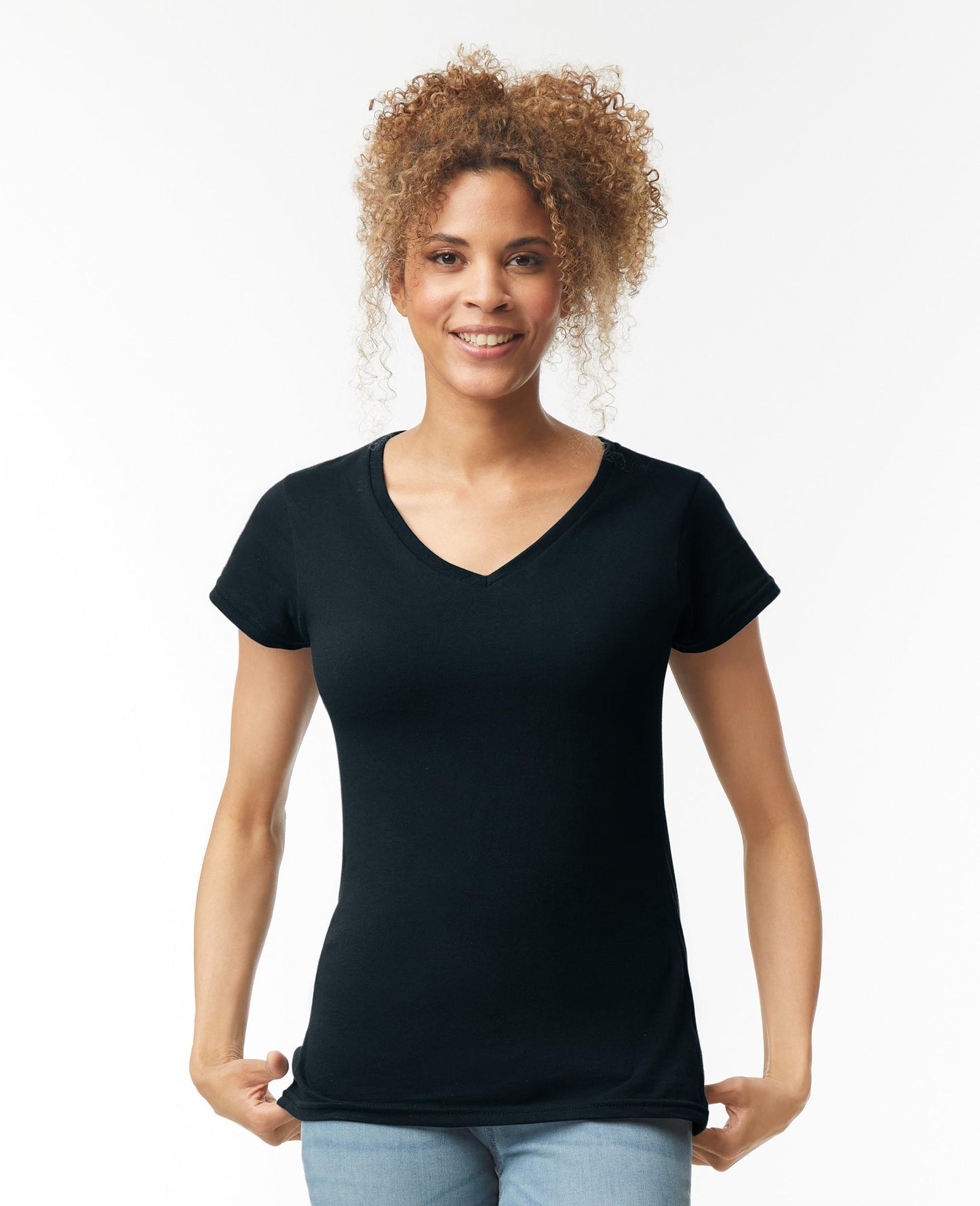 Gildan V Neck Softstyle T - Black