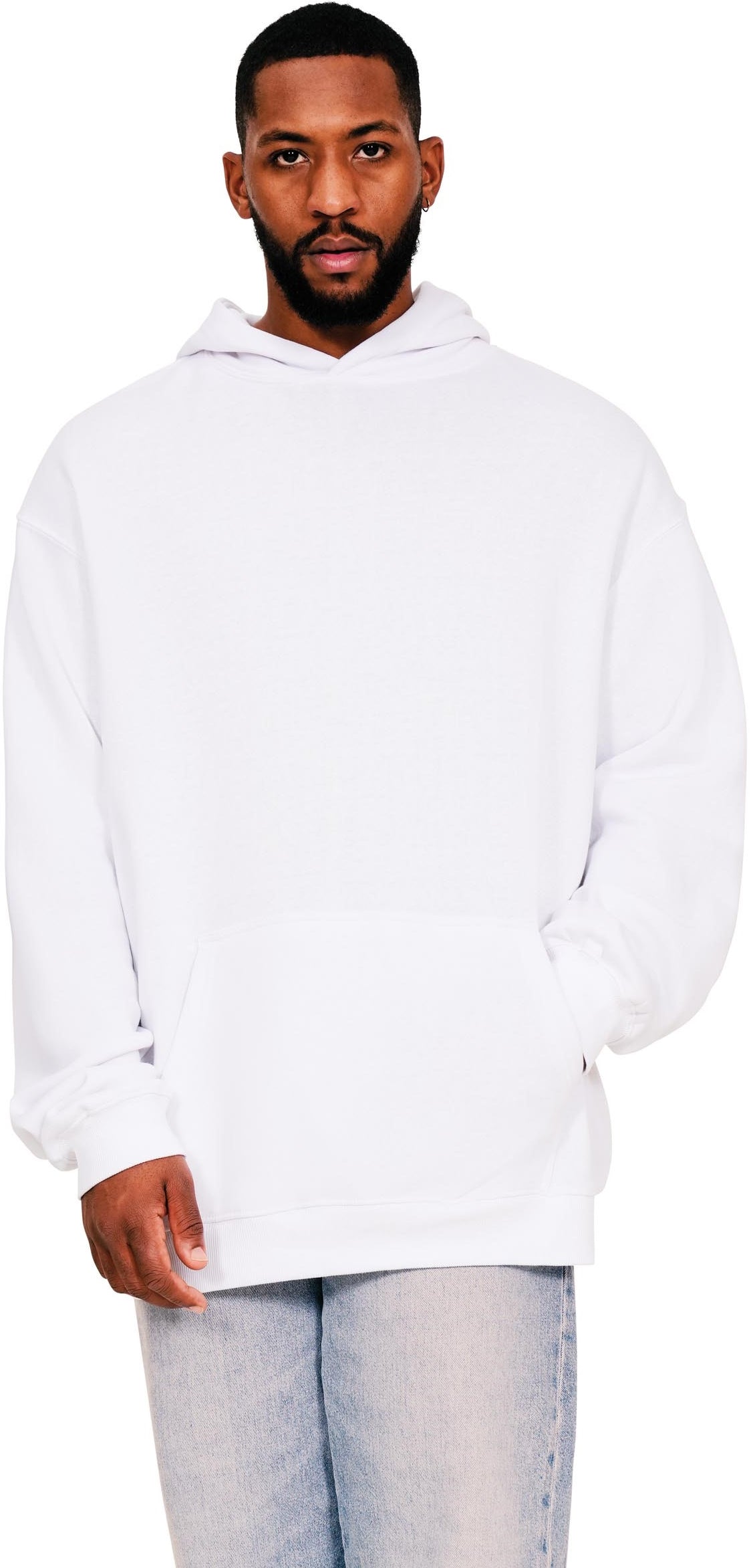Casual Ringspun Blended 280 Oversize Tall Hood - White