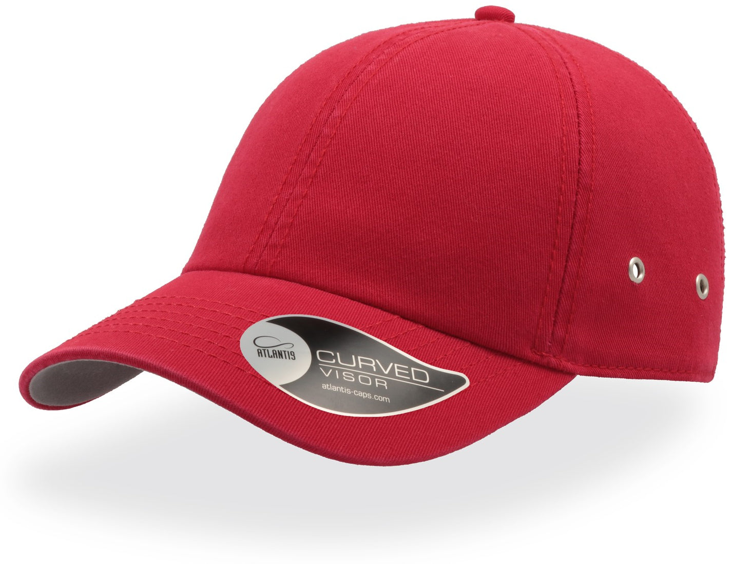 Atlantis Action 6 Panel Chino Baseball Cap - Red