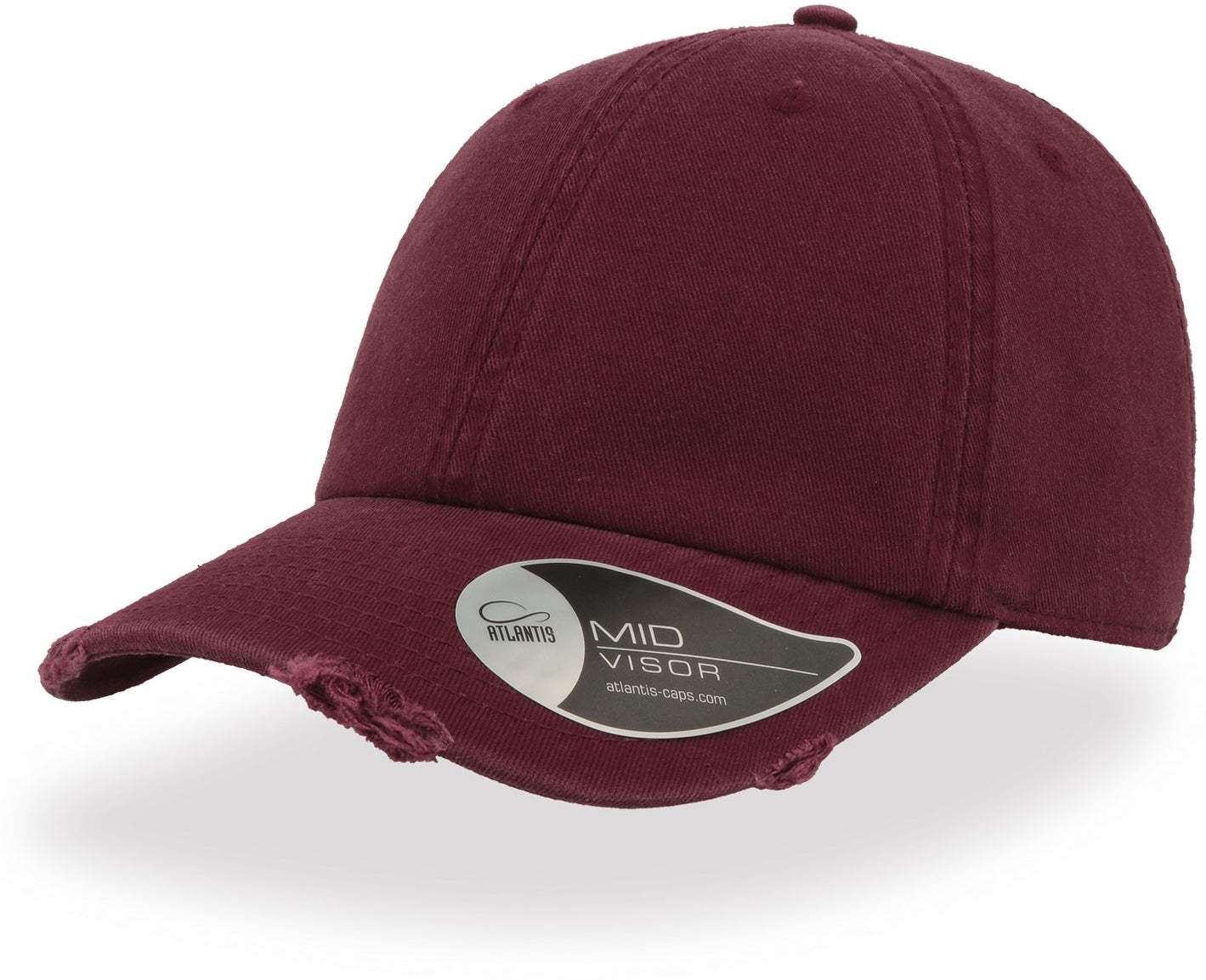 Atlantis Dad Hat Destroyed 6 Panel Cap - Burgundy