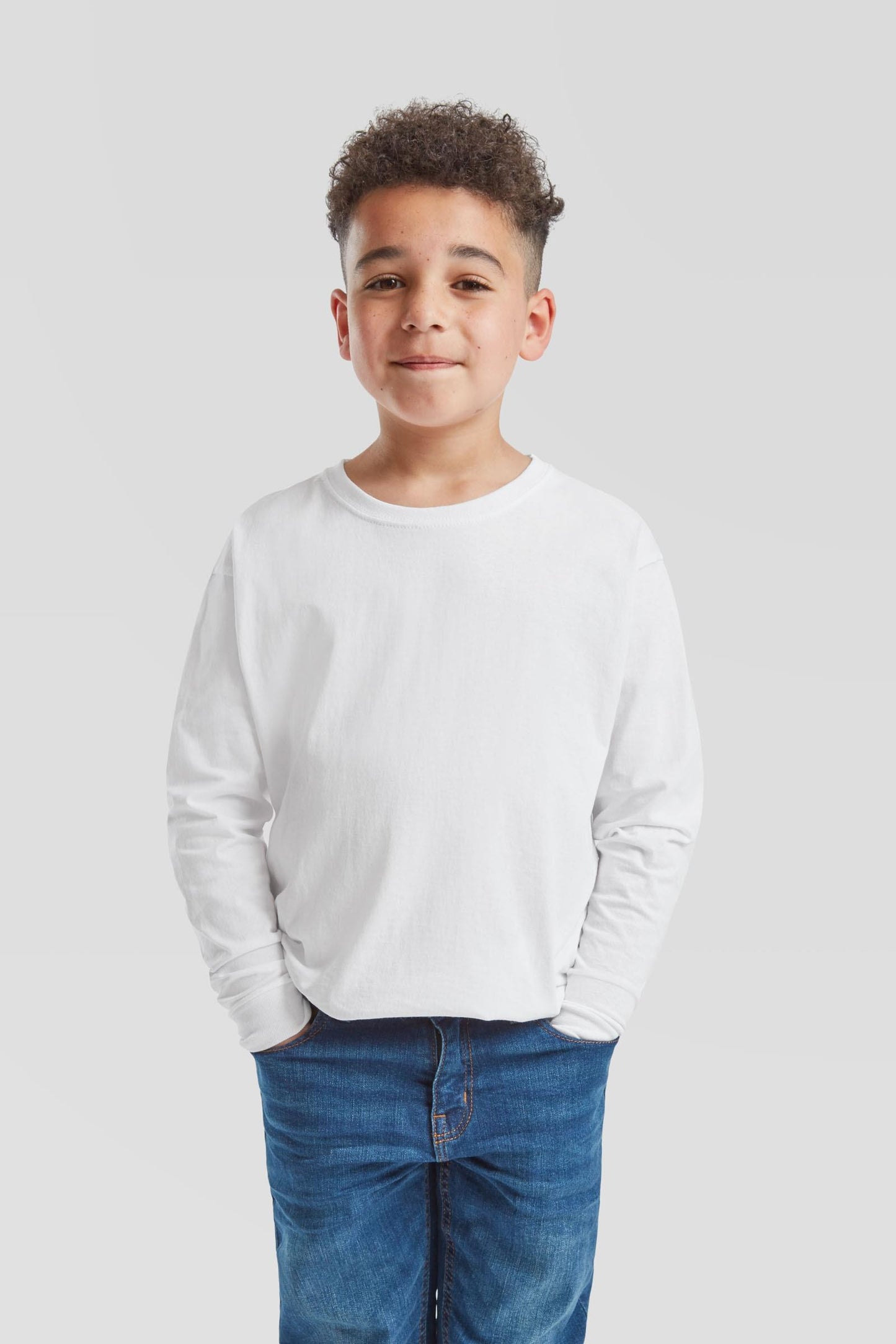 FotL Valueweight L/S T Kids - White