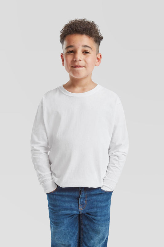 FotL Valueweight L/S T Kids - White