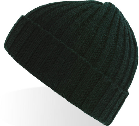 Atlantis Shore Recycled Chunky Cuffed Beanie - Bottle Green