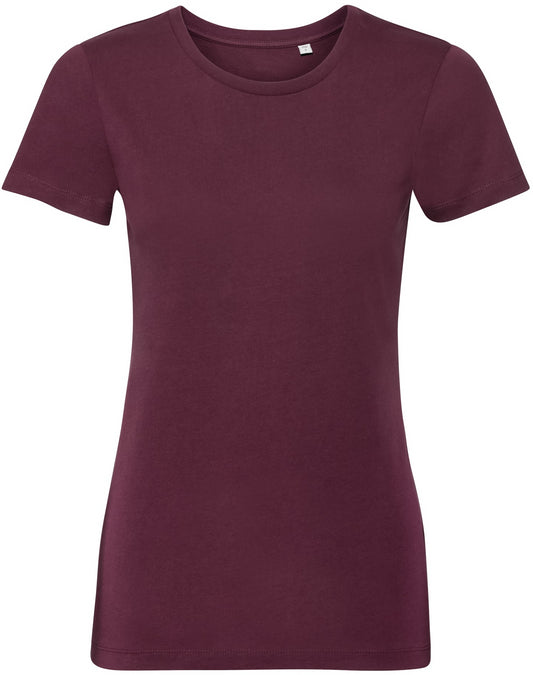 Russell Pure Organic T Ladies - Burgundy