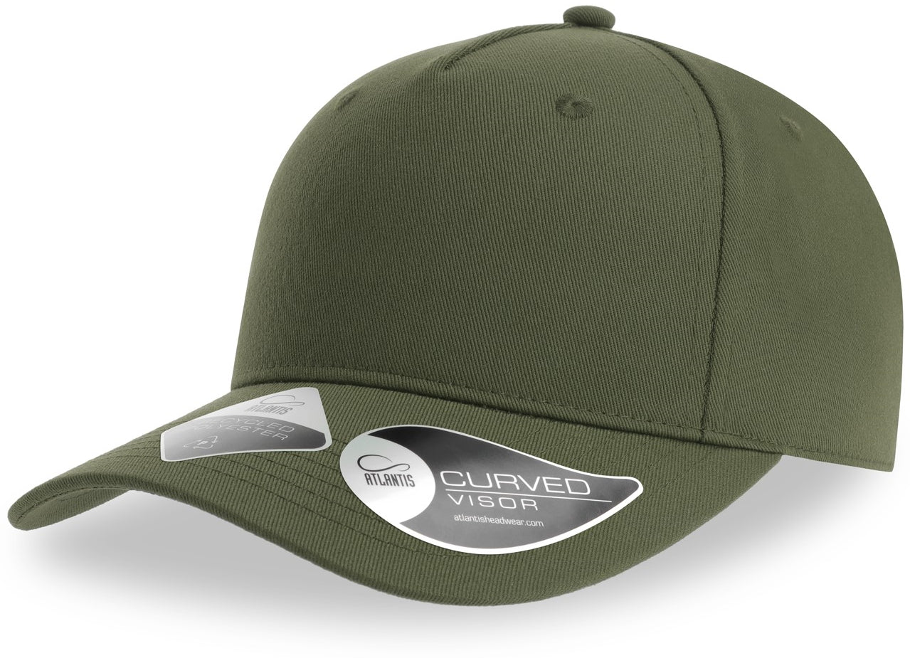 Atlantis Fiji Recycled Polyester 5 Panel Cap - Olive