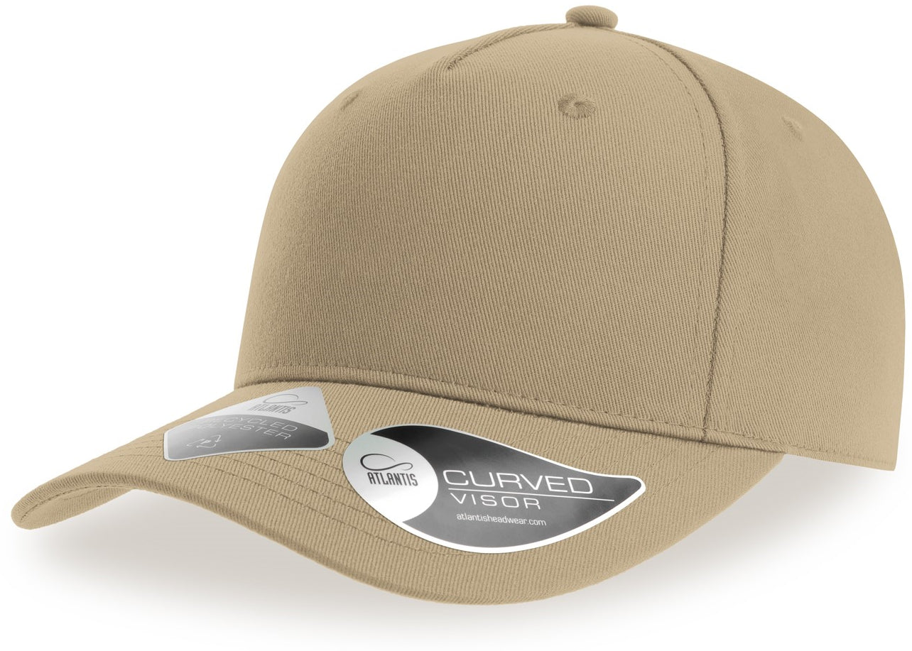 Atlantis Fiji Recycled Polyester 5 Panel Cap - Khaki