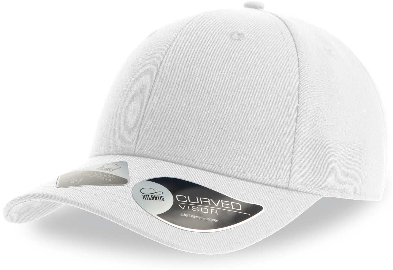 Atlantis Joshua Recycled Polyester 6 Panel Cap - White