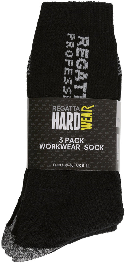 Regatta Workwear 3 Pack Socks - Black