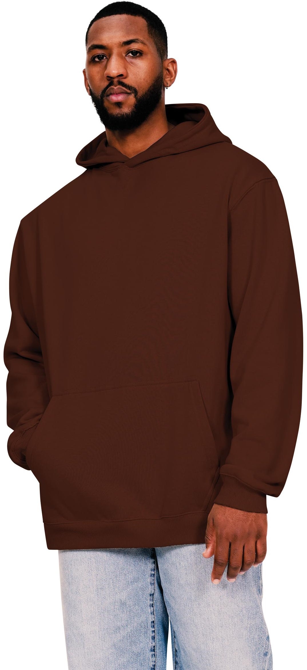 Casual Ringspun Blended 280 Oversize Tall Hood - Chocolate