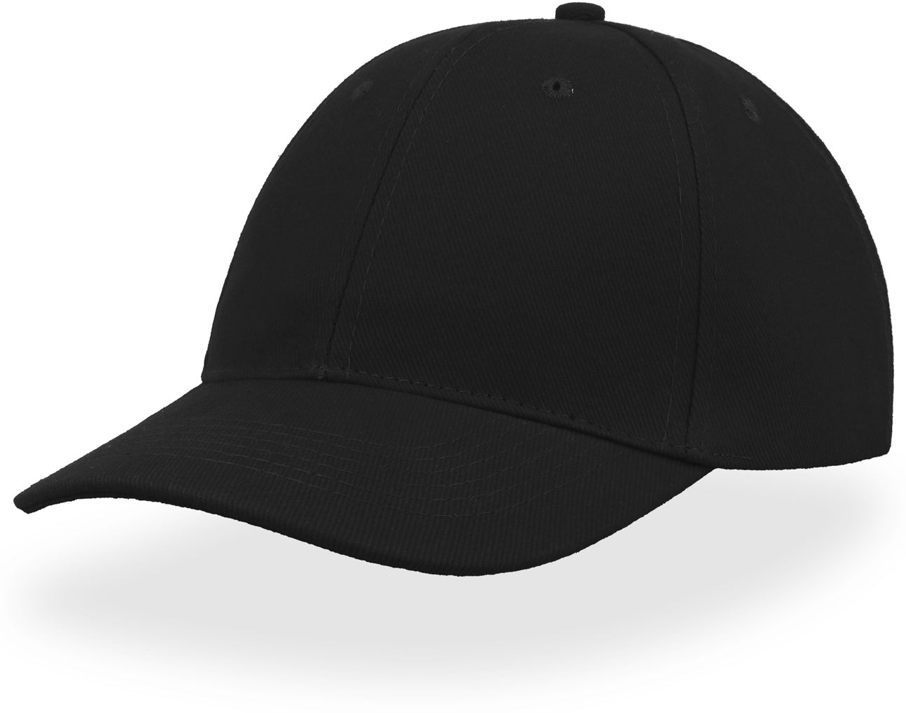 Atlantis Liberty Six Brushed Cotton 6 Panel Cap - Black