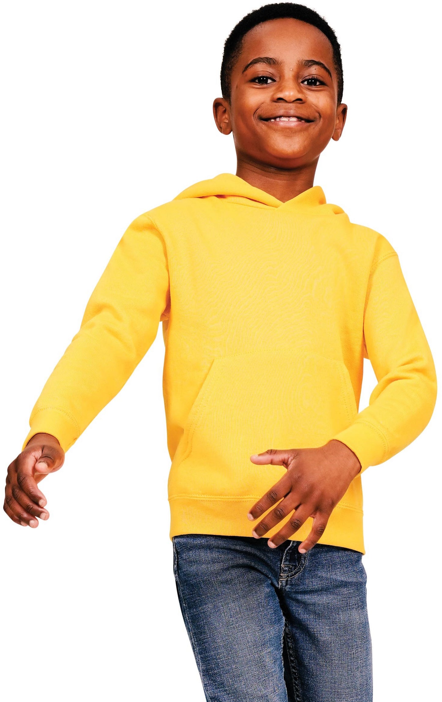Casual Ringspun Blended Kids Hood - Yellow