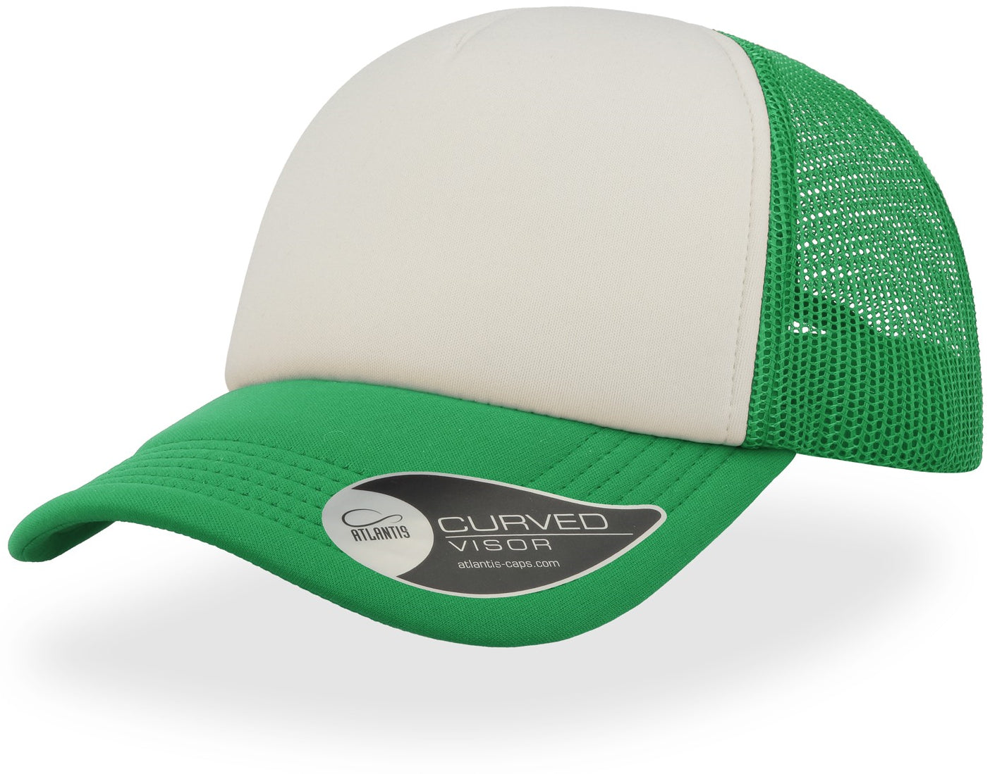 Atlantis Rapper 5 Panel Trucker Cap - Green/White