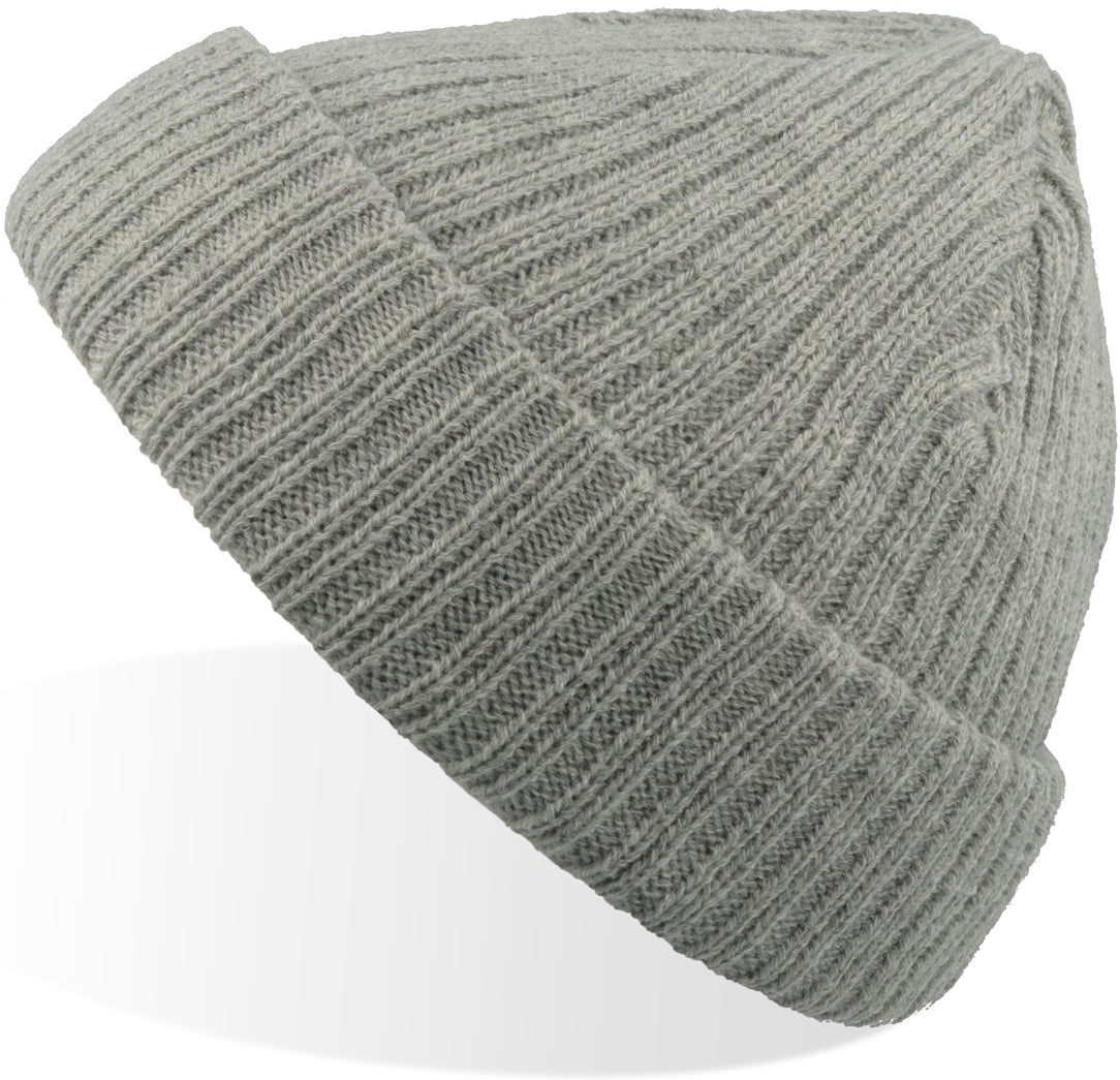 Atlantis Docker Short Beanie With Turn Up - Grey Melange