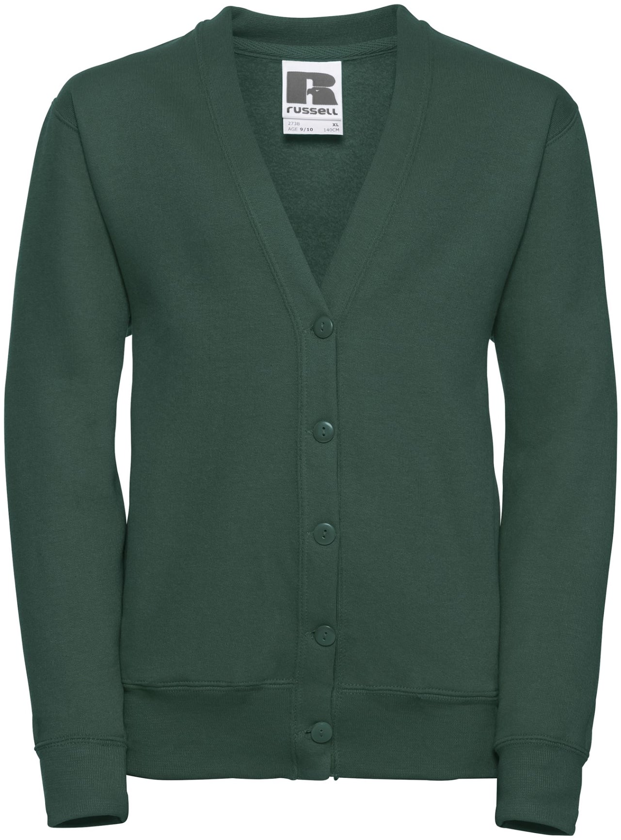 Russell Sweatshirt Cardigan Youths - Bottle Green