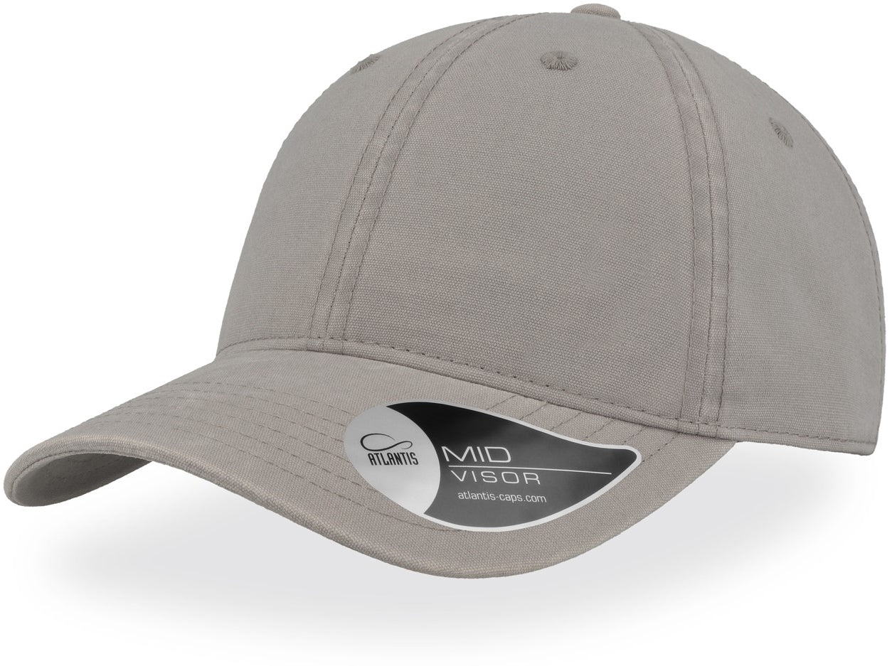 Atlantis Groovy Canvas Unstructured 6 Panel Cap - Grey