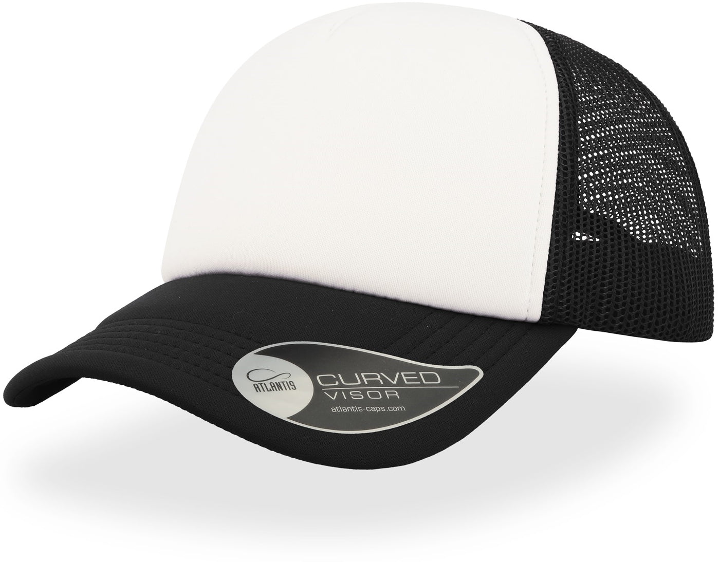 Atlantis Rapper 5 Panel Trucker Cap - Black/White