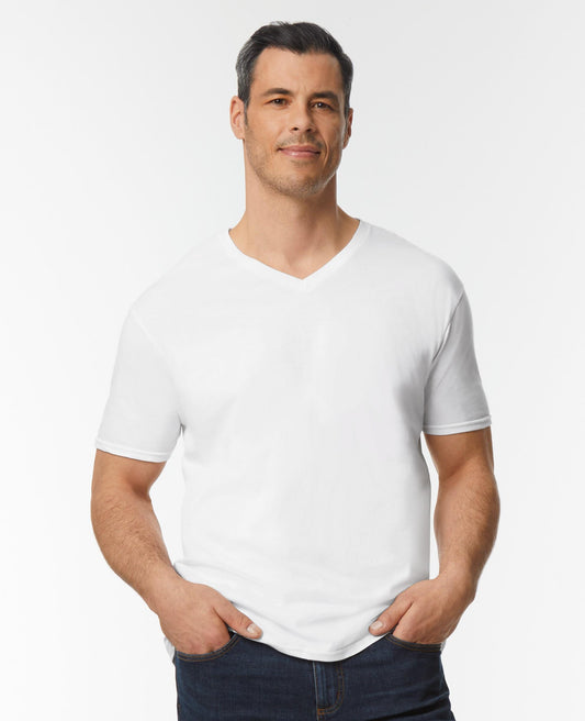 Gildan V Neck Softstyle T - White