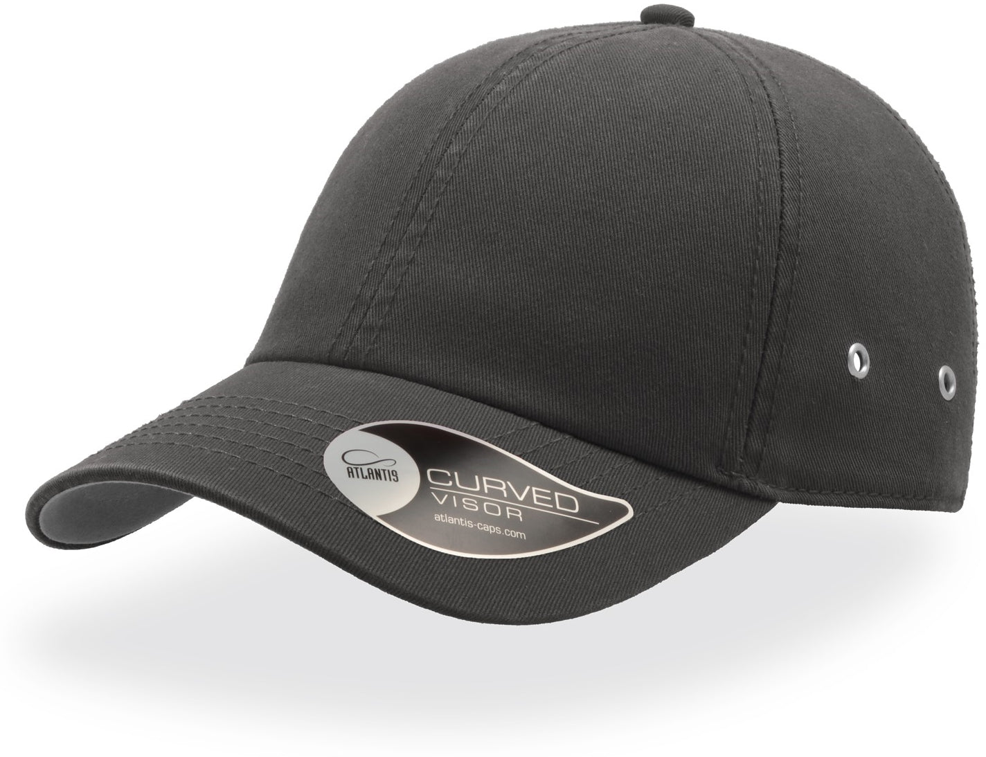 Atlantis Action 6 Panel Chino Baseball Cap - Dark Grey