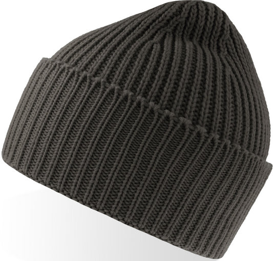 Atlantis Oak Polylana Chunky Cuffed Beanie - Dark Grey Melange