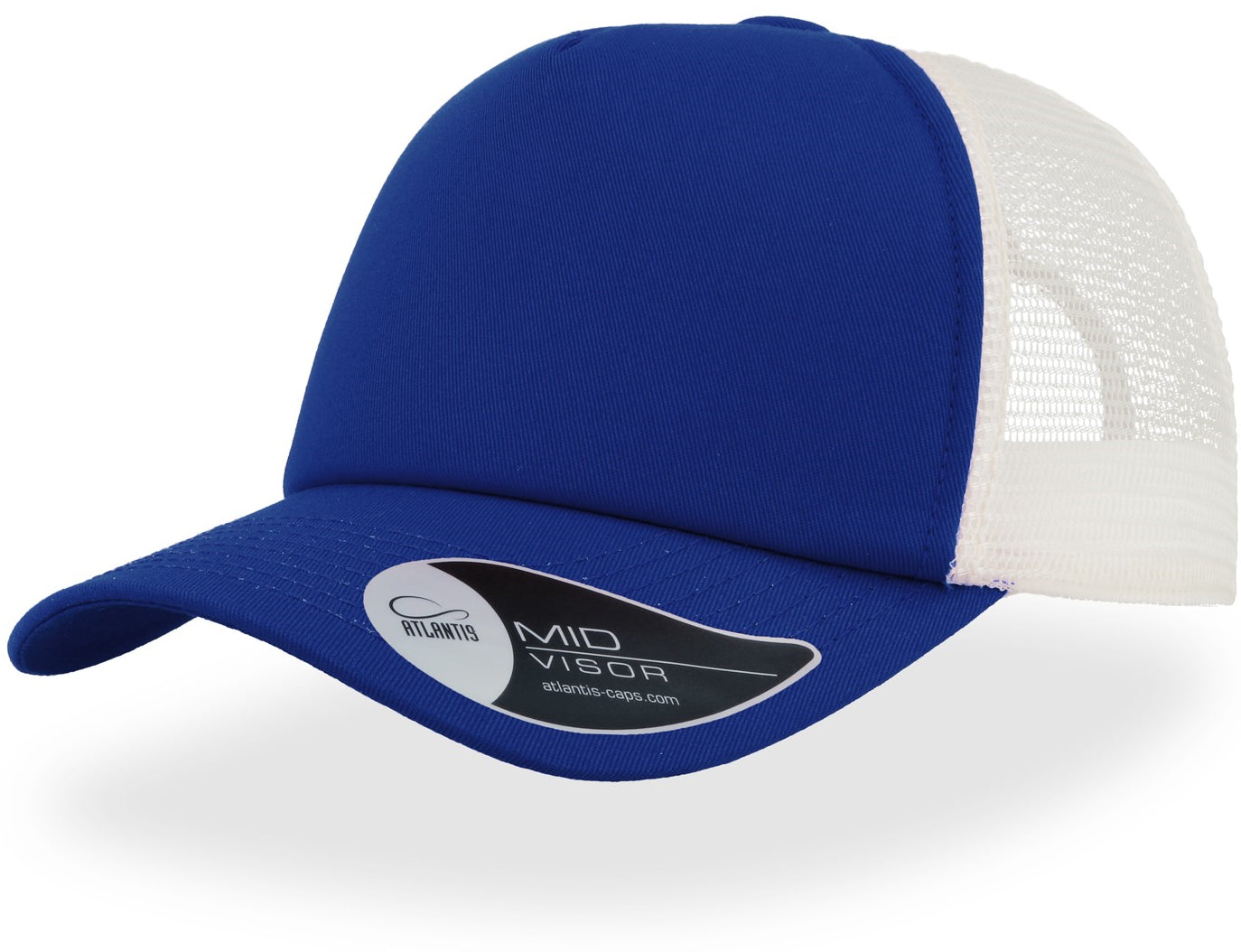 Atlantis Record Mid Visor 5 Panel Trucker Cap - Royal