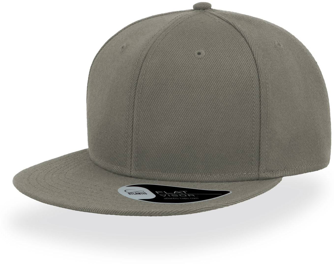 Atlantis Snap Back Flat Visor 6 Panel Cap - Grey